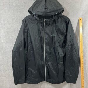 Columbia Switchback Hooded Rain Jacket Plus Size 2X WW0127 black Windbreaker